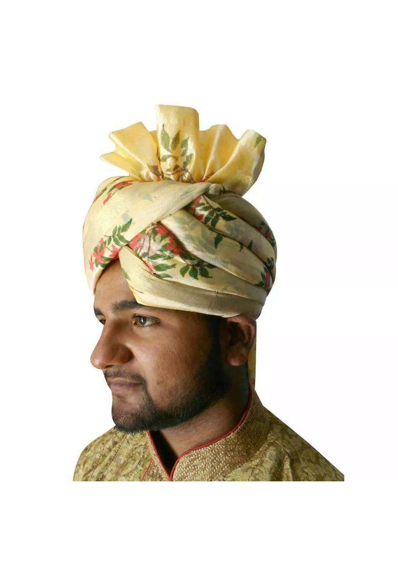 Men Hat Designer Turban Floral Print Safa Indian Groom Pagri Handmade Pag 7 22 Medium - Indya