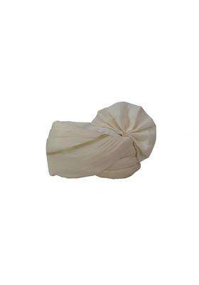 Premium Silk Baraati Pagdi Traditional Wedding Turban Cream with Golden Border Pack of 10
