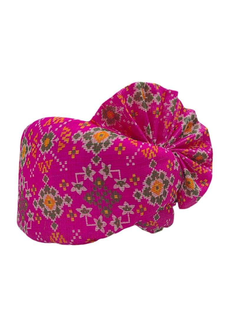 Krypmax Gharati Barati Fancy Printed Designer Pagri Pagdi Welcome Pagri for Barati for Men and Women Pack of 10 - Indya