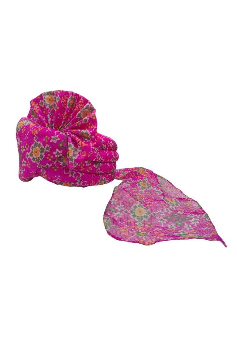 Krypmax Gharati Barati Fancy Printed Designer Pagri Pagdi Welcome Pagri for Barati for Men and Women Pack of 10 - Indya
