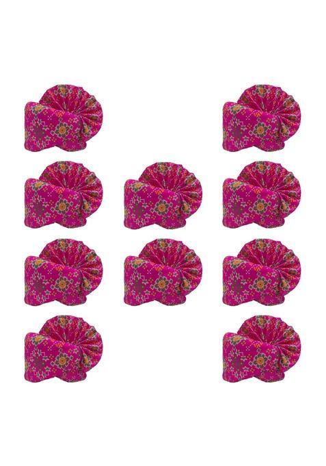Krypmax Gharati Barati Fancy Printed Designer Pagri Pagdi Welcome Pagri for Barati for Men and Women Pack of 10