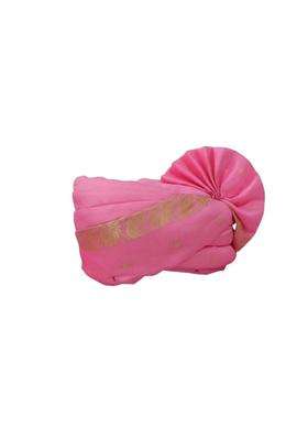 Traditional Wedding Turban Pink with Golden Border Pack of 10