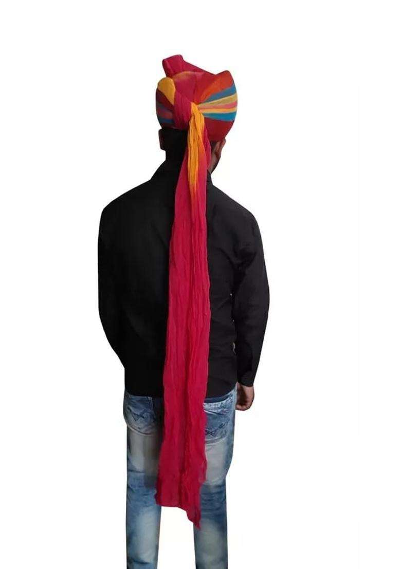 Indian Men Hat Multicolor Rajasthani Safa Turban Handmade Pagri Pag Top Hat 7 1 4 22 Point 75 Large - Indya