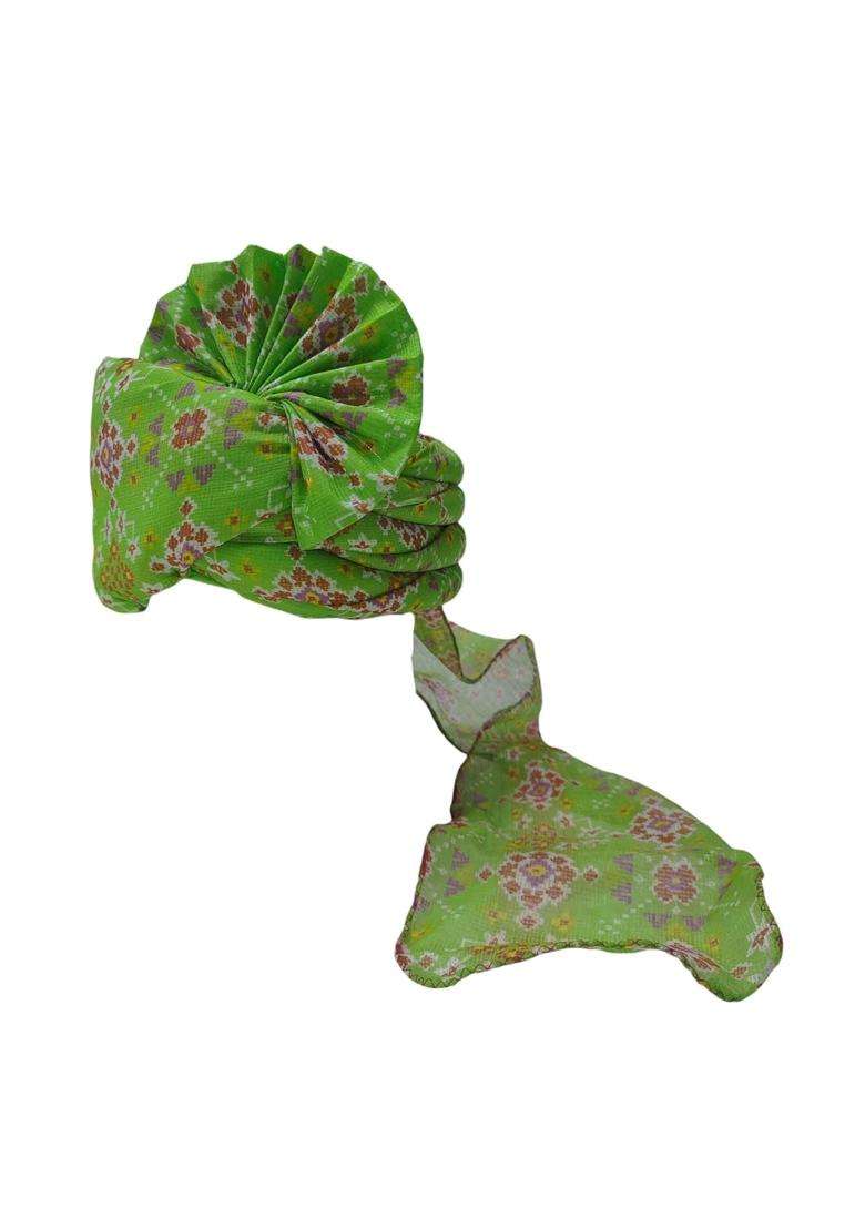 Krypmax Gharati Barati Fancy Printed Designer Pagri Pagdi Welcome Pagri for Barati for Men and Women Pack of 10 - Indya