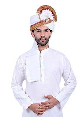 Priyakant Safawala White Wedding Collection Premium Safa Pheta Pagdi Turban