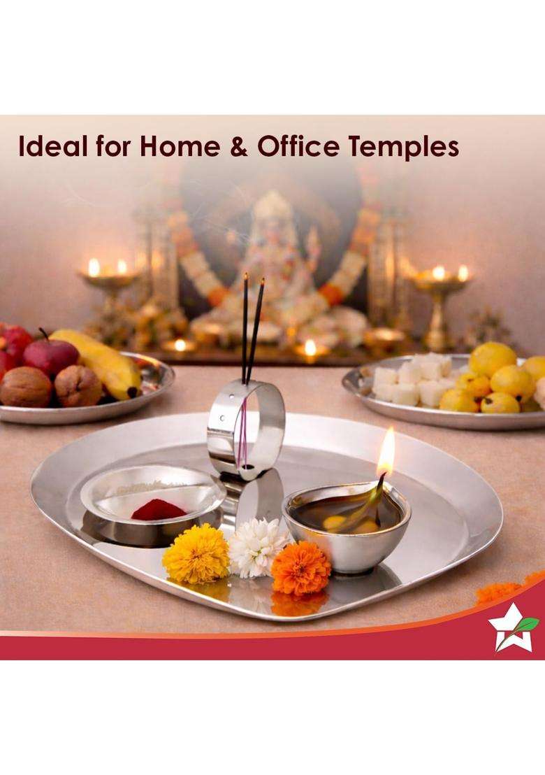 Wonderchef Harmony Premium Wedding Gift and Pooja Set Plates Bowls Glasses Spoons Pooja Thali - Indya