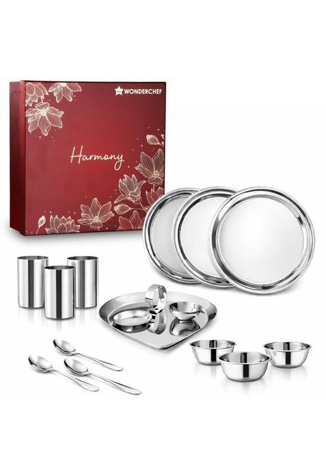 Wonderchef Harmony Premium Wedding Gift and Pooja Set Plates Bowls Glasses Spoons Pooja Thali