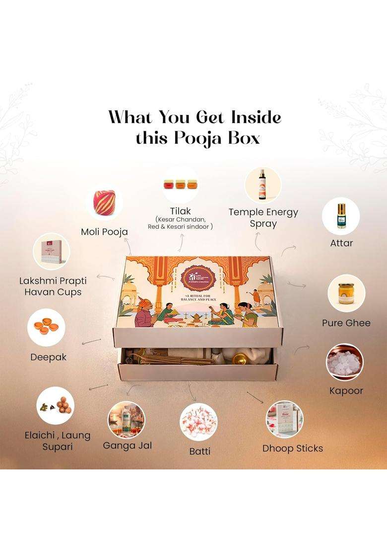 LIFE Changing Astro Multicolour Complete Pooja Kit Traditional Pooja Samagri Set for Daily and Festive Rituals - Indya