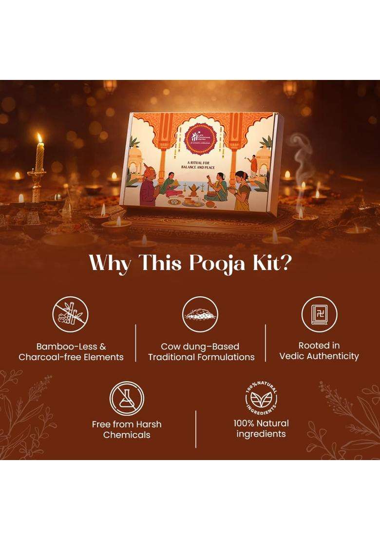 LIFE Changing Astro Multicolour Complete Pooja Kit Traditional Pooja Samagri Set for Daily and Festive Rituals - Indya