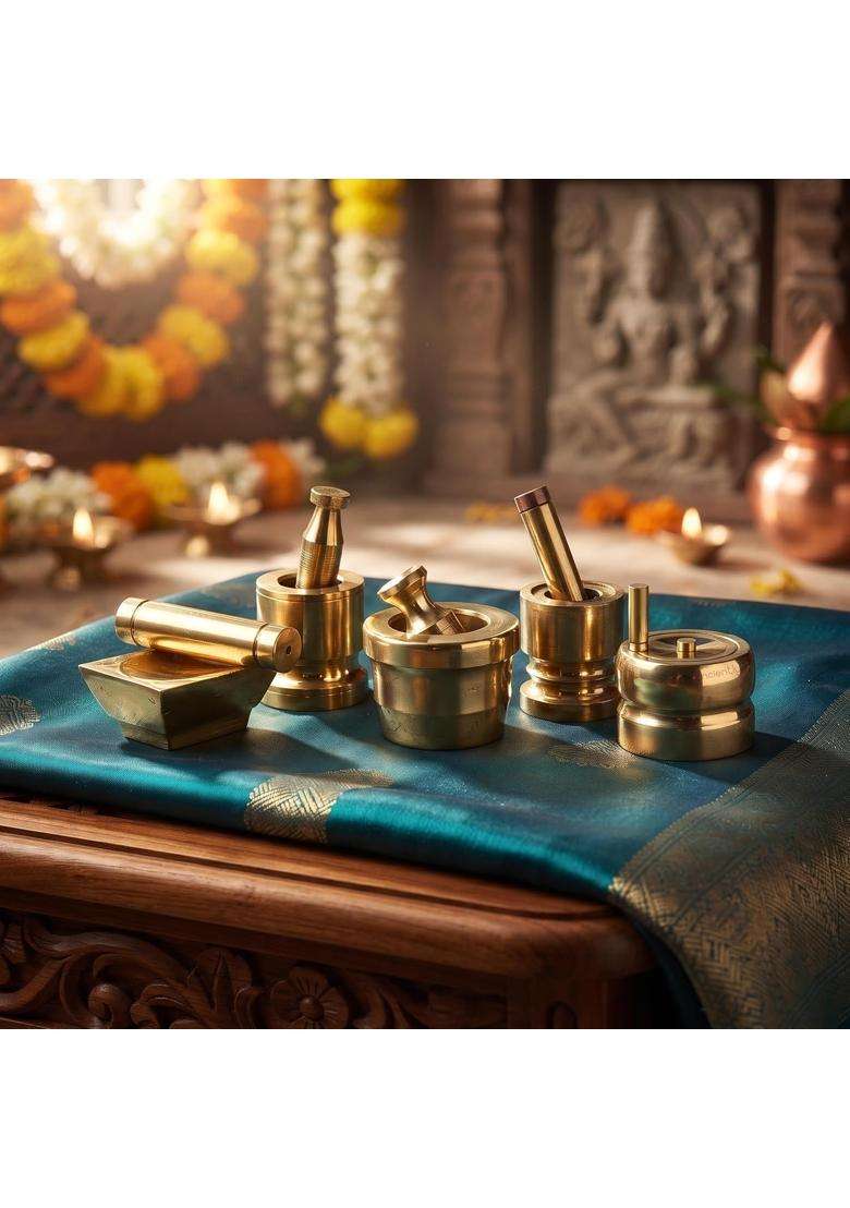 Anciently Gold Gouramma Pooja Set for Varalakshmi Vratham Gowri Habba and Daily Pooja - Indya