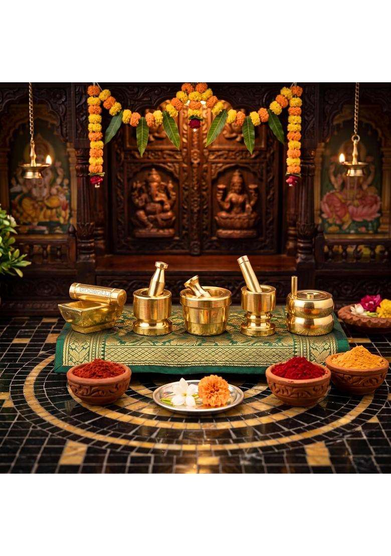 Anciently Gold Gouramma Pooja Set for Varalakshmi Vratham Gowri Habba and Daily Pooja - Indya