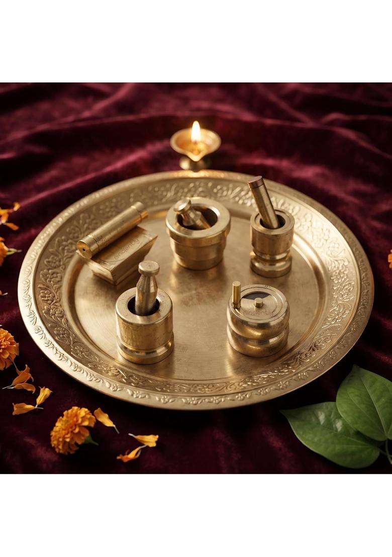 Anciently Gold Gouramma Pooja Set for Varalakshmi Vratham Gowri Habba and Daily Pooja - Indya