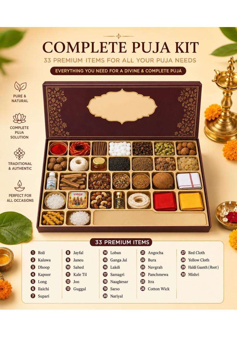 Classic Superstore Puja Samagri Kit 30 Plus Items - Indya