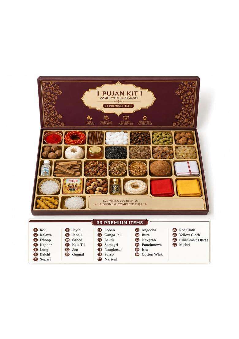 Classic Superstore Puja Samagri Kit 30 Plus Items - Indya