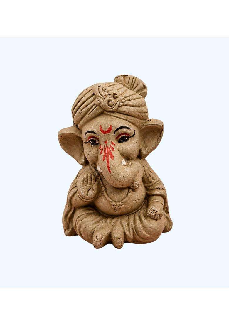 NH Divine Multicolour Ganpati Pooja Supreme 29 Item Kit Ganesh Pooja Samagri Set with 4 Inch Ganpati Idol Roli - Indya