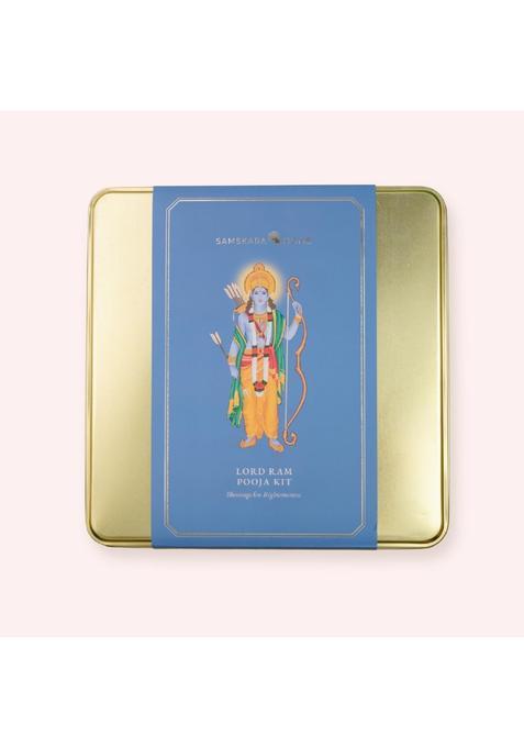 Samskara Home Ram Pooja Samagri Kit Complete Ram Navami Puja Set with Ram Photo Ram Naam Script Pooja Booklet