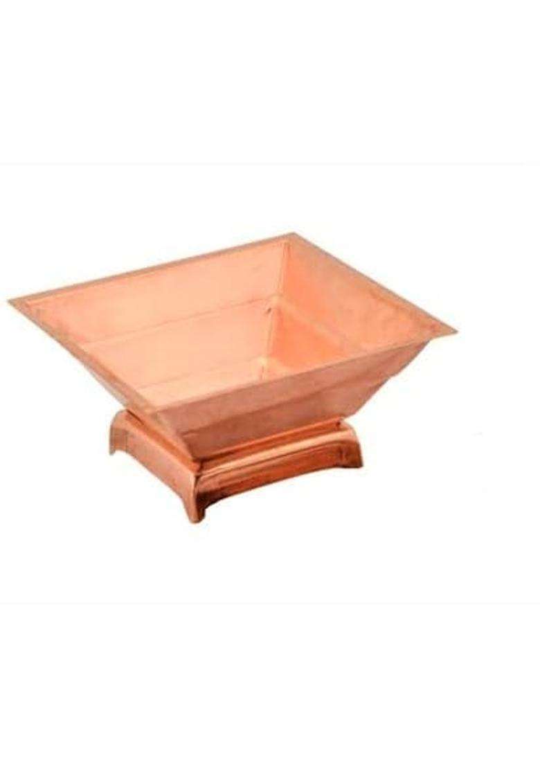 Vthotra Copper Agnihotra Kit Sets Hawan Kund Sets with Copper Aachmani Spoon Small Plate and Chimta for Yagya - Indya