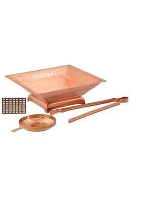 Copper Agnihotra Kit Set for Yagya Hawan and Pooja Purpose Religious and Spiritual Item Pooja Supplies