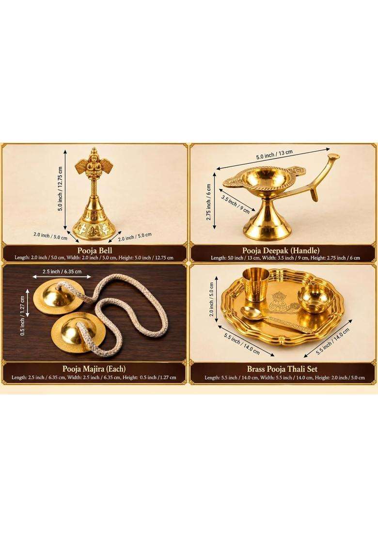 Multicolour Essential Navratri Diwali Pooja Samagri Kit with Thali 3 Economy Pooja Kit - Indya