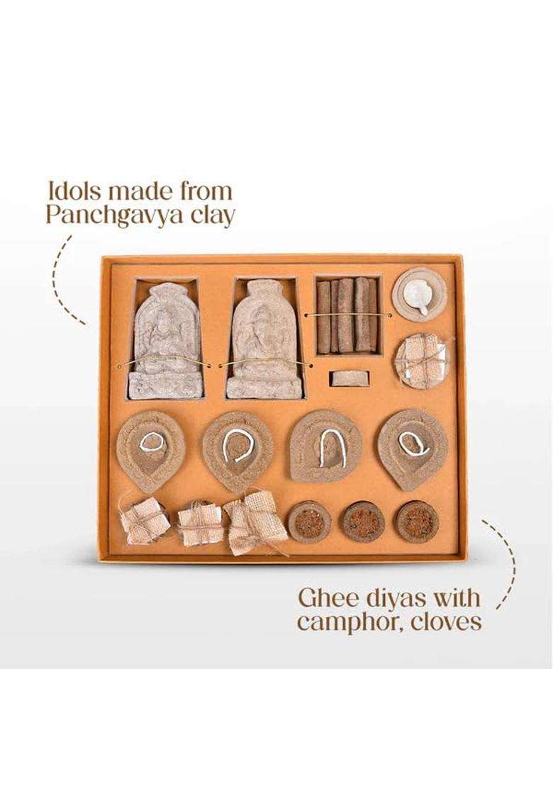 Paudha Multicolor Sustainable Pooja Kit a Festive Gift Set Pooja Hamper Eco Essence of Worship - Indya