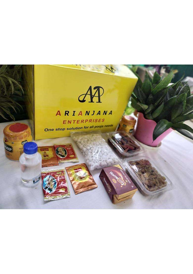Arianjana Enterprises Monthly Pooja Kit Complete Monthly Puja Samagri Set - Indya