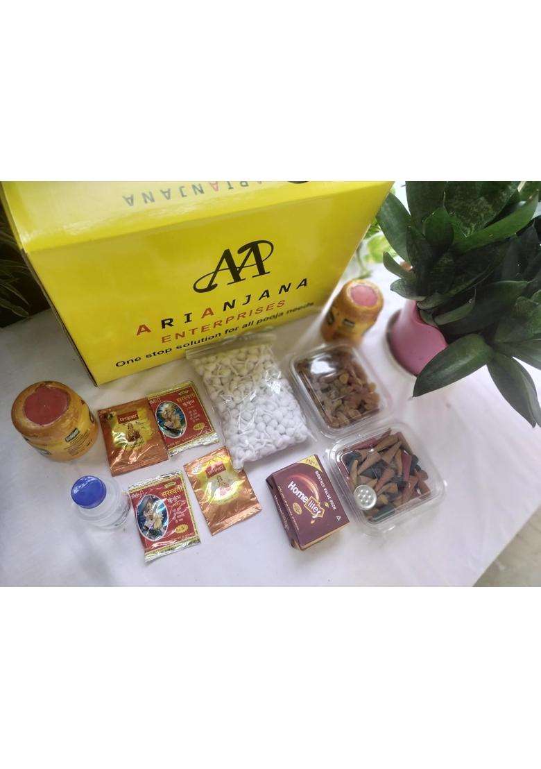 Arianjana Enterprises Monthly Pooja Kit Complete Monthly Puja Samagri Set - Indya