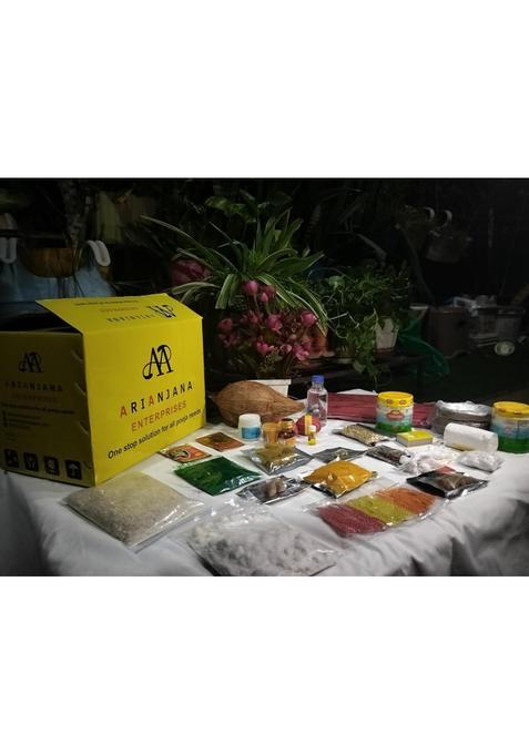 Arianjana Enterprises Laxmi Ganesh Pooja Samagri Kit Complete Lakshmi Ganesh Puja Kit with Gangajal Kumkum
