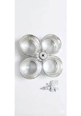 Pure German Silver Plated Pooja Samagri Set Religious Offering Kit for Home Temple Decor and Festive Gifting