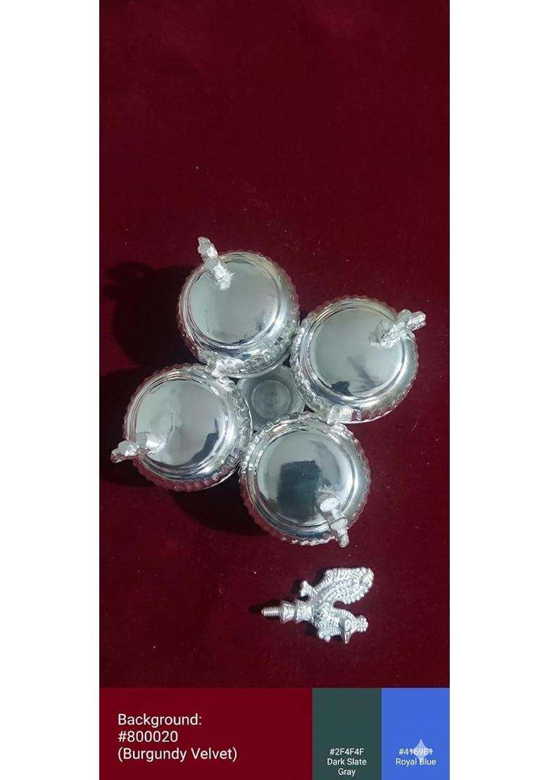 Pure German Silver Plated Pooja Samagri Set Religious Offering Kit for Home Temple Decor and Festive Gifting - Indya