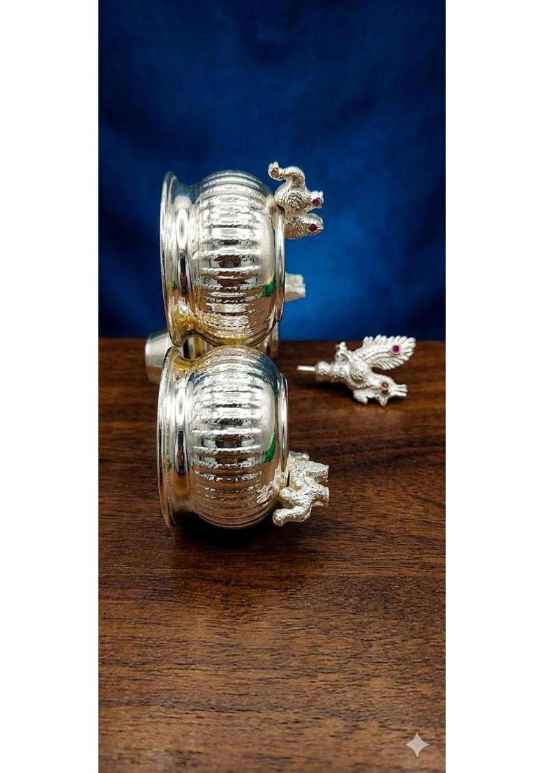 Pure German Silver Plated Pooja Samagri Set Religious Offering Kit for Home Temple Decor and Festive Gifting - Indya