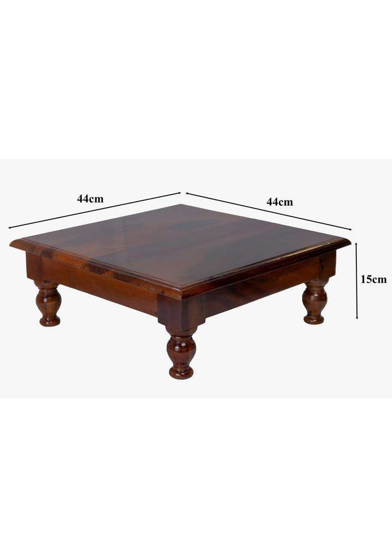 Yogita Crafts Brown Solid Wood Pooja Chowki Pooja Path Bajot - Indya