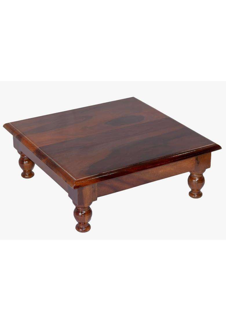 Yogita Crafts Brown Solid Wood Pooja Chowki Pooja Path Bajot - Indya