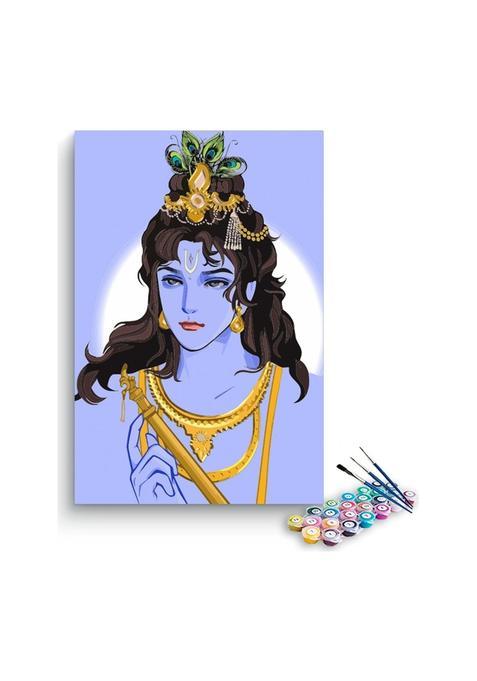 Eazy Arts Lord Krishna Line Art in Lavender Paint by Numbers Kit DIY Acrylic Painting Kit for Adults 30x46 CM