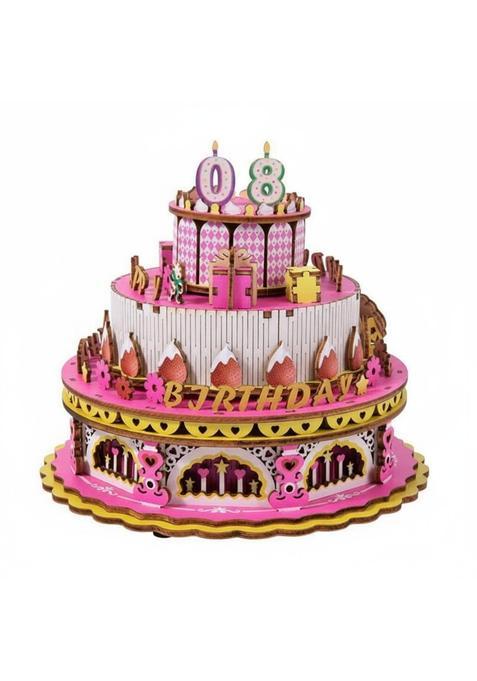 LOOM TREE Birthday Gift DIY Cake Melody Box Educational Wooden Cake Assembly Kit Easy to Assemble Wooden