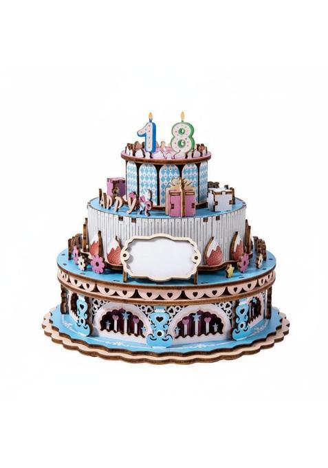Trendynest Birthday Gift DIY Cake Melody Box Educational Wooden Cake Assembly Kit Easy to Assemble Wooden