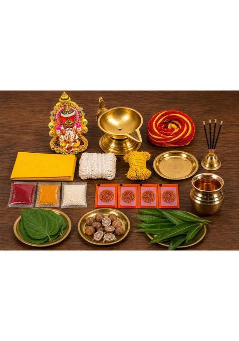 Ganesh Chaturthi Puja Kit 17 Scared Pooja Samagri Hindu Traditional Ganpati Religious Pujan