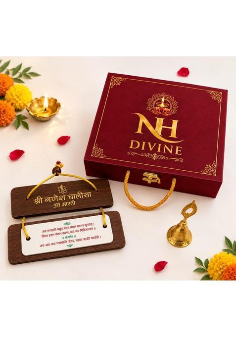 NH Divine Maroon Supreme Deepawali Pujan Gift Box Complete Diwali Puja Kit with 35 Essential Items