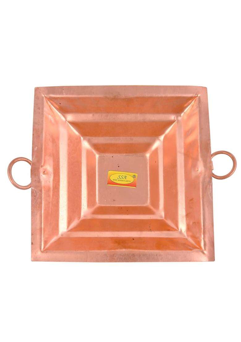 Shiv Shakti Arts Handmade Pure Copper Hawan Kund for Home Puja and Hawan Purpose for Diwali Laxmi Pooja - Indya