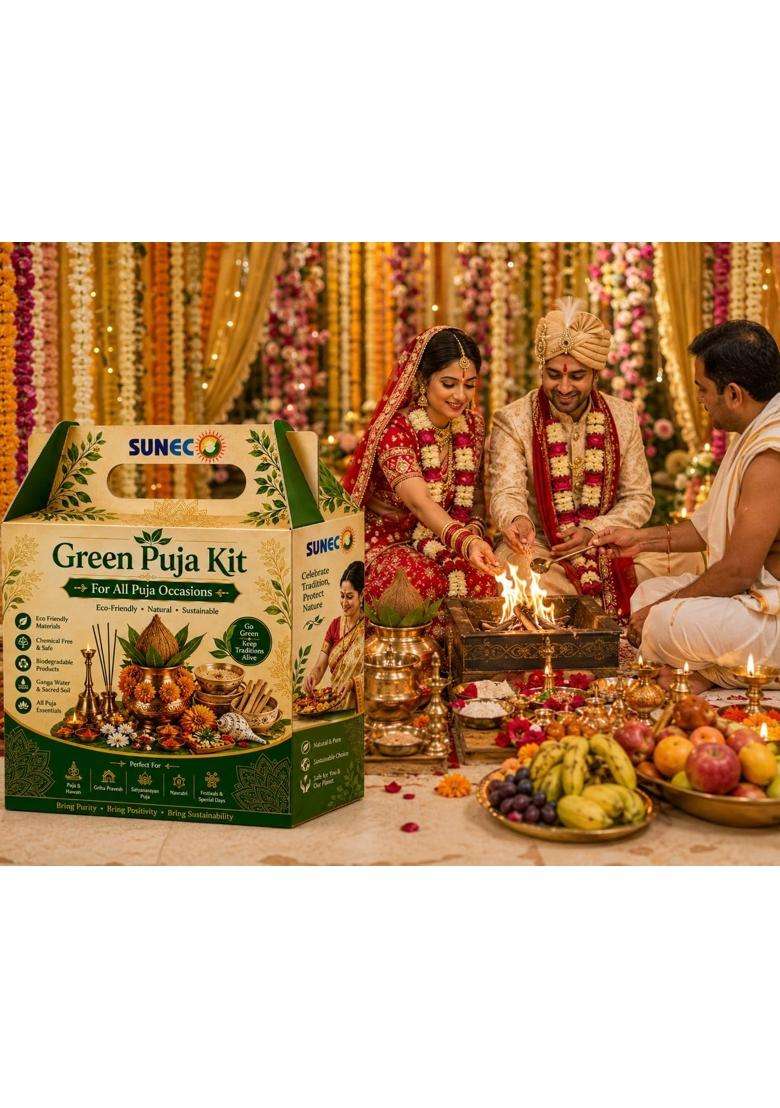 Suneco Puja Samagri Kit Complete Kit More Than 60 Items for Puja and Hawan - Indya