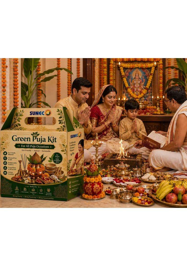 Suneco Puja Samagri Kit Complete Kit More Than 60 Items for Puja and Hawan - Indya