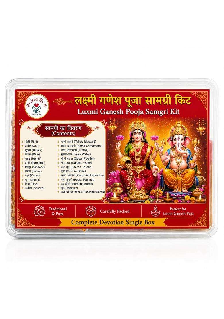 Pickedbyk Puja Samagri Kit Items Pack of 26 - Indya