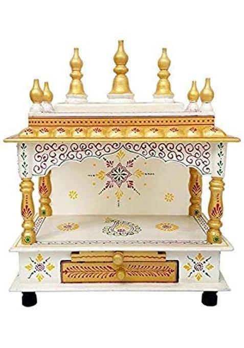 Kamdhenu Art and Craft Brown Wooden Temple Home Temple Pooja Mandir Pooja Mandap Temple 22