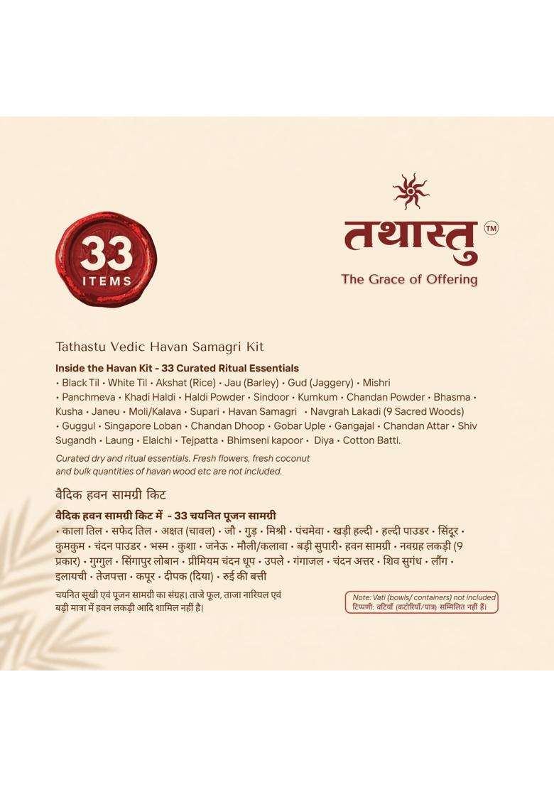 Tathastu Complete Havan Samagri Kit 1 Point 2 KG 30 Plus Premium Puja Essentials - Indya