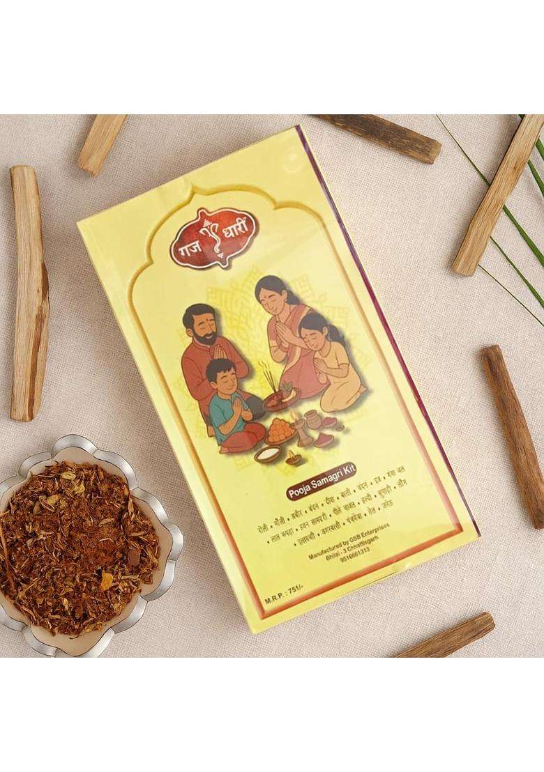 GAJ Dhaari Pooja Samagri Kit All in One Sacred Kit for Daily Puja Havan and Festivals Pack of 5 - Indya