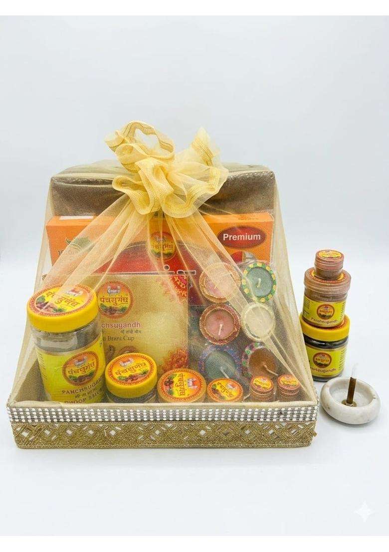 Panchsugandh Gold Premium Package Combo Puja Samagri - Indya