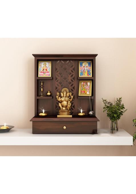 Seeno Wooden Temple Home Temple Pooja Mandir Pooja Mandap Red