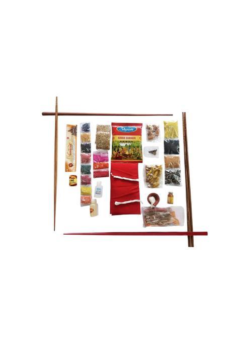 GAJ Dhaari Pooja Samagri Kit All in One Sacred Kit for Daily Puja Havan and Festivals Pack of 18
