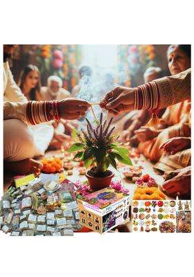 Pandit RAM Gopal Multicolour Tulsi Vivah Shaligram Vivah Kit Tulsi Vivah Samagri Kit Pooja Samagri Kit