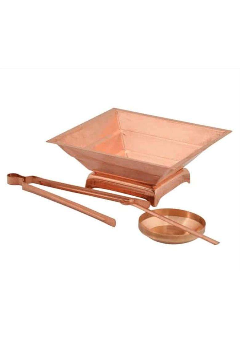 Copper VT Vaidik for Yagya Hawan and Pooja Purpose Religious and Spiritual Item Pooja Supplies - Indya