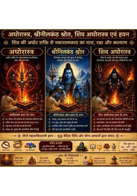 Pandit RAM Gopal Multicolour Aghorastr Pooja Shrinilkanth Shrot Puja Shiv Aghorastr